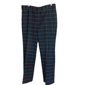 Jacobsons Vintage Mens Pants Size 35 Multicolor Plaid Metal Zipper Pure Wool